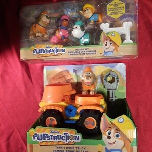 Disney Pupstruction Figure Set and Tanks Dump Truck New In Box Bundle